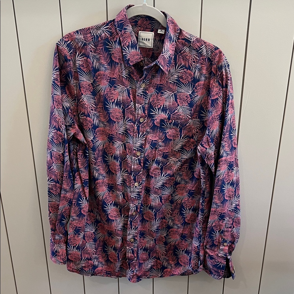 ROWM Vibrant  Leaf Print Shirt